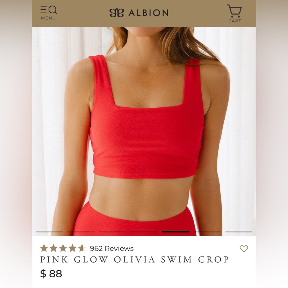 Albion Pink Glow Olivia Swim Crop - Bright Pink